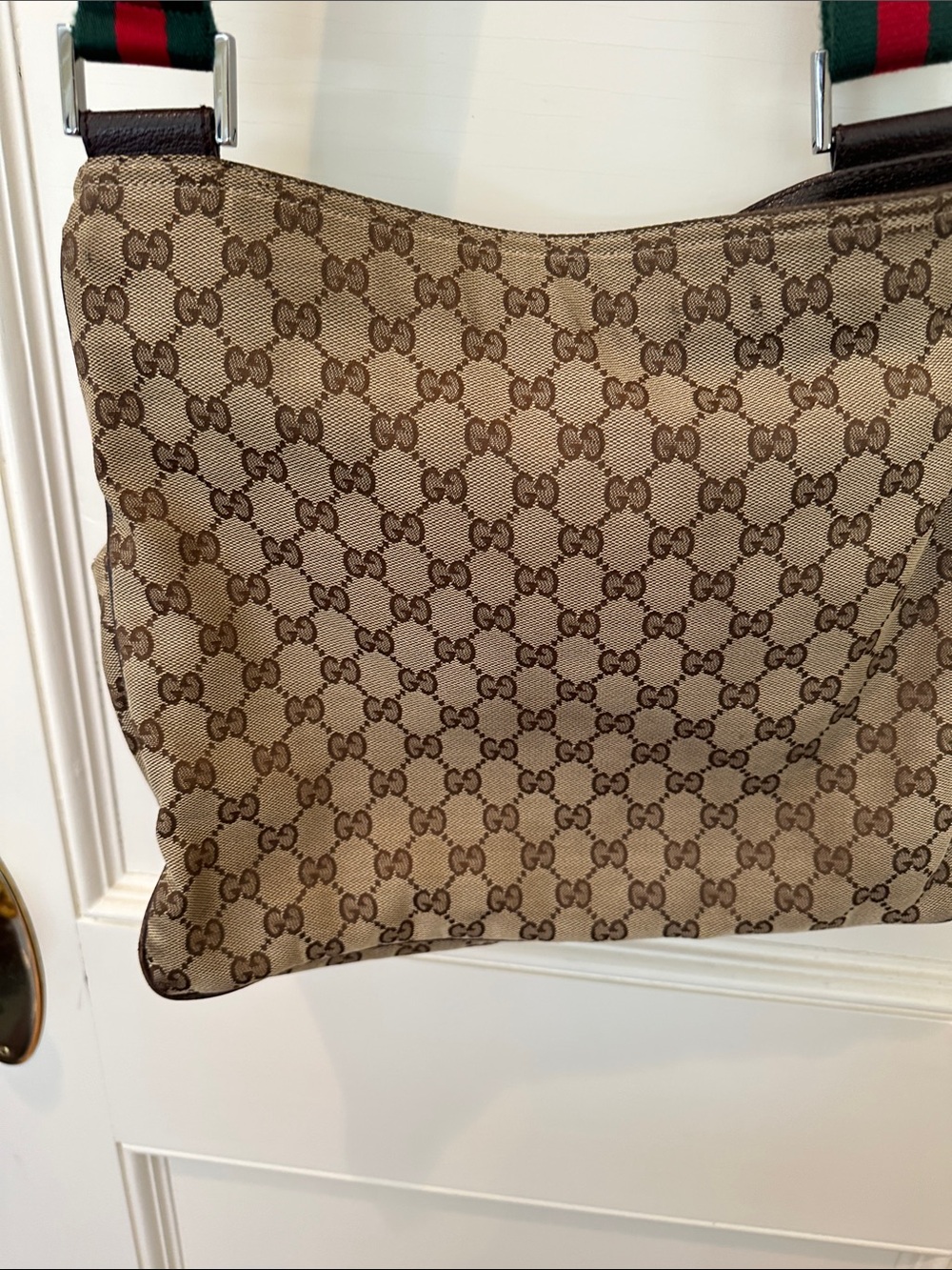 Authentic Gucci Monogram Double Pocket Messenger Bag - Picture 4 of 16